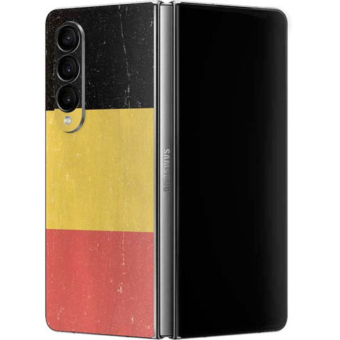 Belgium Flag Distressed Galaxy Z Fold4 5G Skin